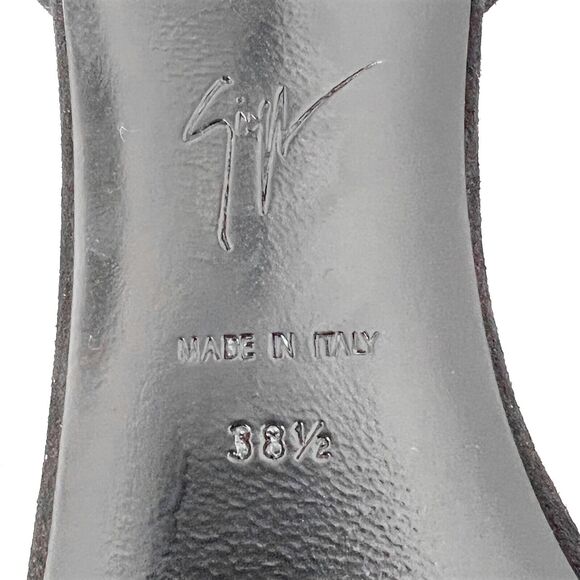 Giuseppe Zanotti Black Suede Gem Embellished Slingback Sandals- size 38.5 - Picture 7 of 10